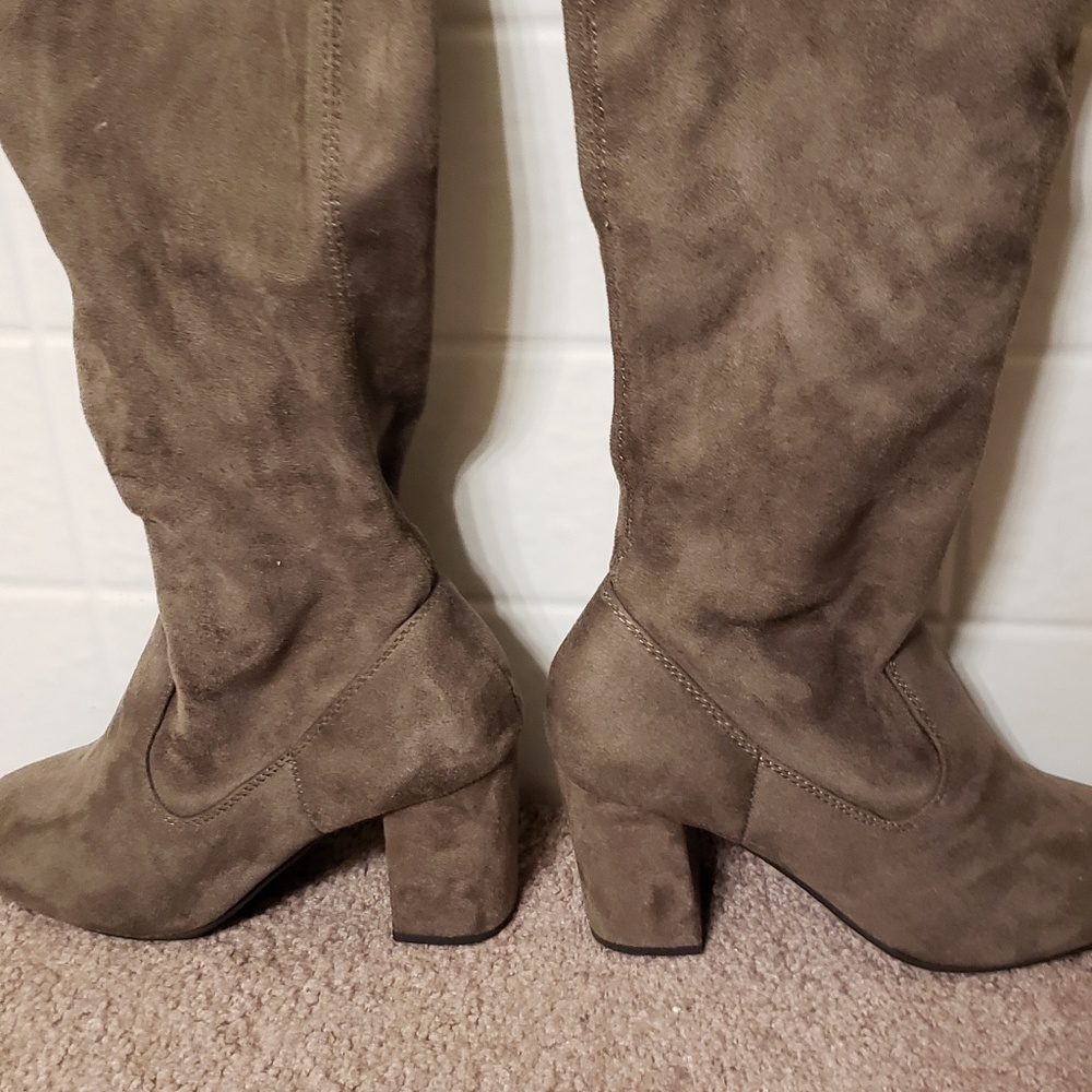 Brown suede boots